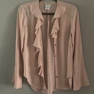 Tru Luxe Jeans Pink Button-down Top/Blouse  Long Sleeves Size XS
